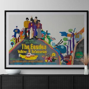 The Beatles Yellow Submarine Movie Poster - 1968 Animated Film