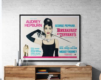 KUSTOM ART Cuadro De Estilo Vintage Serie Actores & Café Audrey Hepburn De La Película Desayuno Por Tiffany (1961) Impresión En Madera 18 X 25 Cm