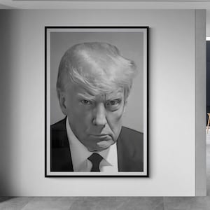 President Donald Trump Mugshot | Large Print Wall Decor | Canvas or Print | Framed /Unframed