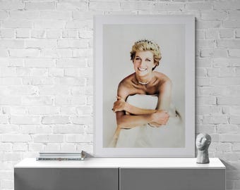 ヴィンテージ ダイアナ妃の肖像画 – ロイヤルアイコン キャンバス