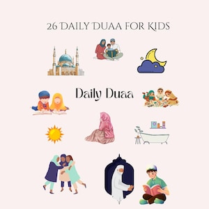 26 Duas for Kids Children Dua Book Prayer Cards Dua Flashcards Duas PDF Daily Duas for Kids Kids Dua Cards Islamic Kids Printables