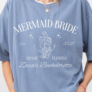 Mermaids and Matrimony Bachelorette Shirt, Coastal Bridal Party tShirt, Mermaid Cocktail Bach Club Bride Tee, Ocean Bachelorette Party Shirt