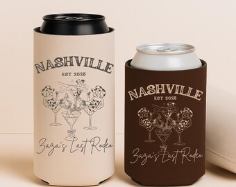 Nashville Bachelorette Can Coolers, Cowgirl Custom Bachelorette Party Favors, Western Personalized Sleeve, Custom Can Holder