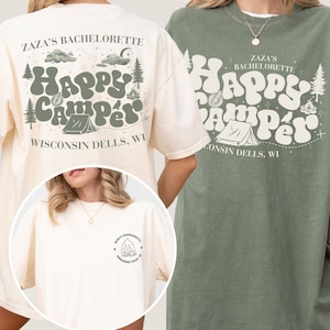 Custom Camp Bachelorette Shirts, Bride Camping Shirt, Camping Bridesmaid Gift, Happy Camper T Shirt, Summer Camp Theme Party Shirt