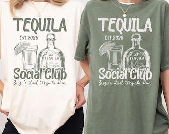 Maglietta per addio al nubilato con tequila, regalo per gli amanti della tequila, magliette personalizzate con località, amanti della tequila, addio al nubilato con tequila, maglietta personalizzata per il viaggio tra ragazze