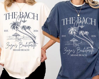 The Bach Club T-Shirt, Personalized Bridal Cocktail Shirts, Luxury Wedding Party Tee, Customized Name Bachelorette Comfort Colors Shirts