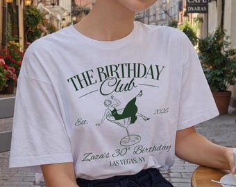 Custom Birthday Cocktail Shirt, Retro Flair, Milestone Party Tee