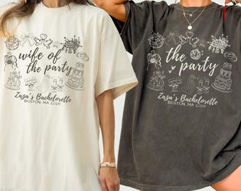 Wife of The Party Bachelorette Party Matching Shirts, Personalized Future Mrs Tee Bridal Party Gift, Custom Bachelorette Tees