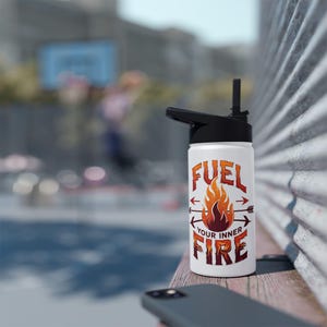 Motivational Stainless Steel Water Bottle | Adventure Ready | Gym, Hiking, Travel, Gift for Fitness Lovers