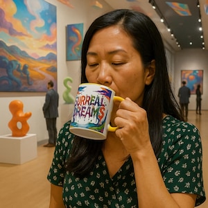 Surreal Dreams Coffee Mug | Vibrant Art Mug, Unique Gift for Dreamers, Colorful Coffee Cup, Artistic Tea Mug, Home Decor