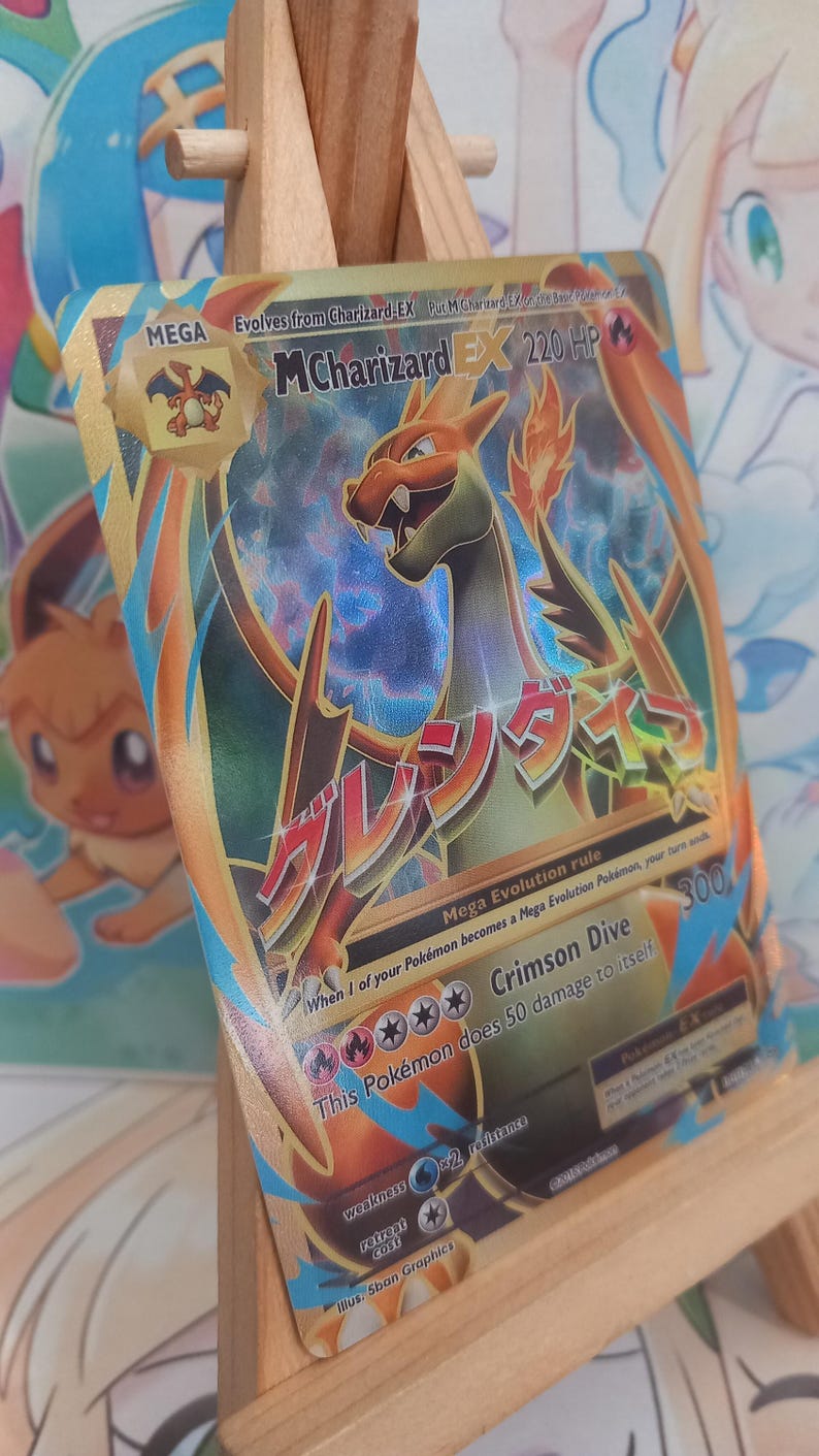 Mega Charizard Y 101/108 Card With Holographic Texture, English Version ...
