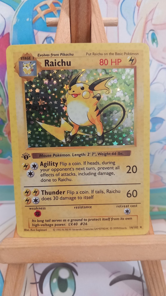 Raichu 英語版14/102 Raichu Card 14/102 Edition 1 Holographic English Version - Etsy