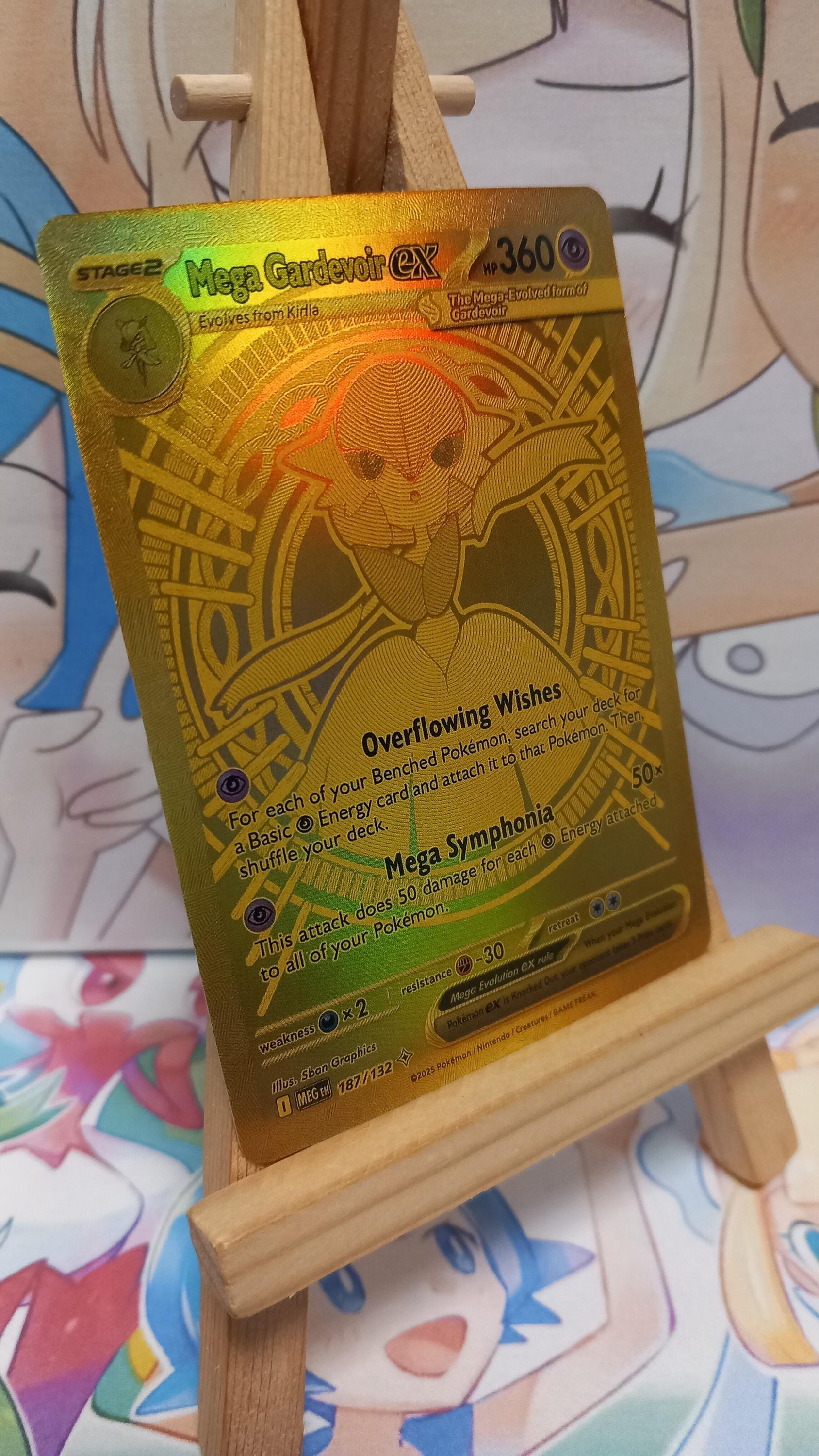 Mega Gardevoir Card Ex 187/132 Holographic Gold Texture English