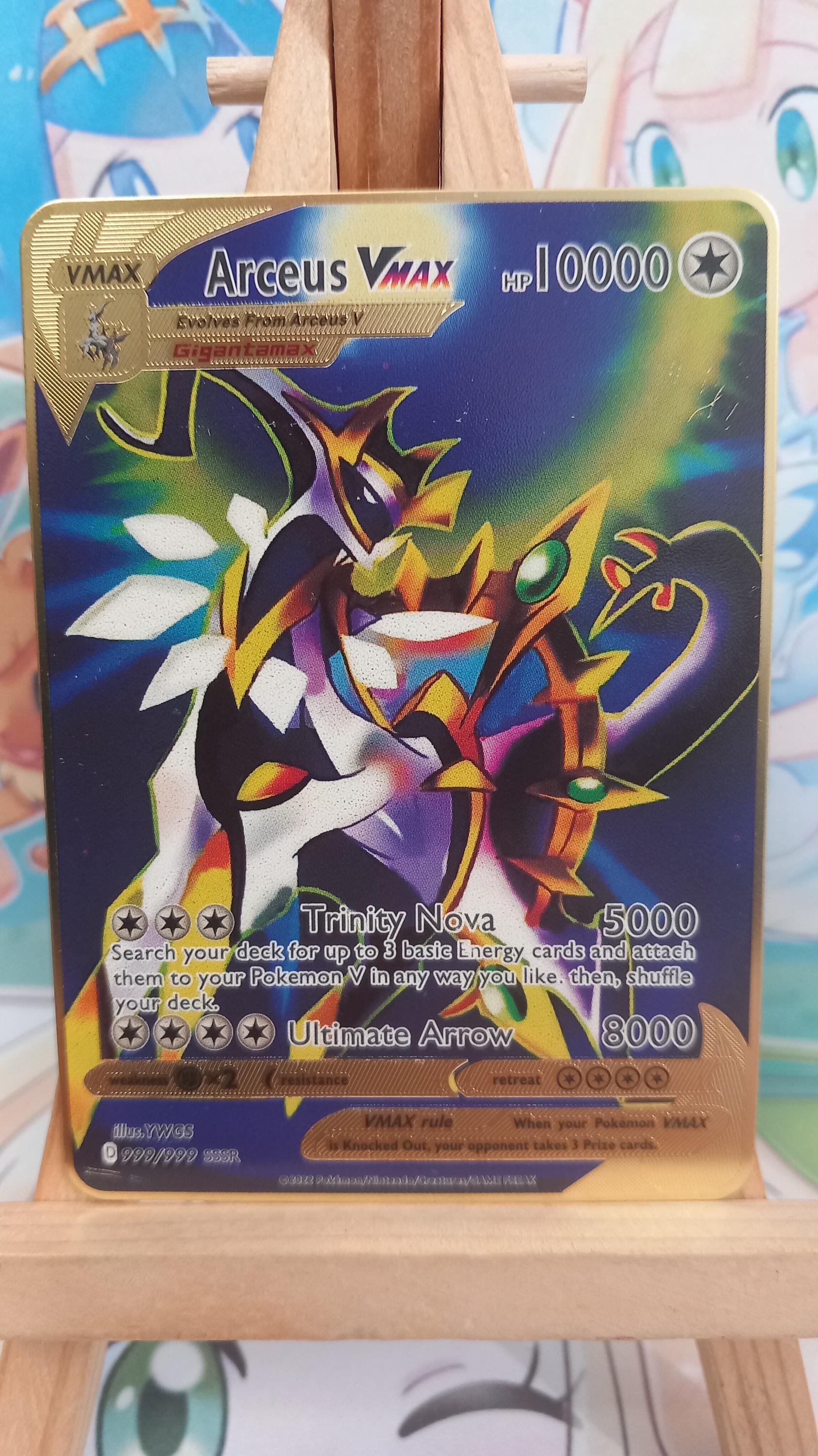 arceus pokemon card vmax price Shop at Best Prices for Your Needs clear acrylic holder that perfectly accentuates the stunning visual design and character artwork Arceus VMAX 999/999 SSSR Gold