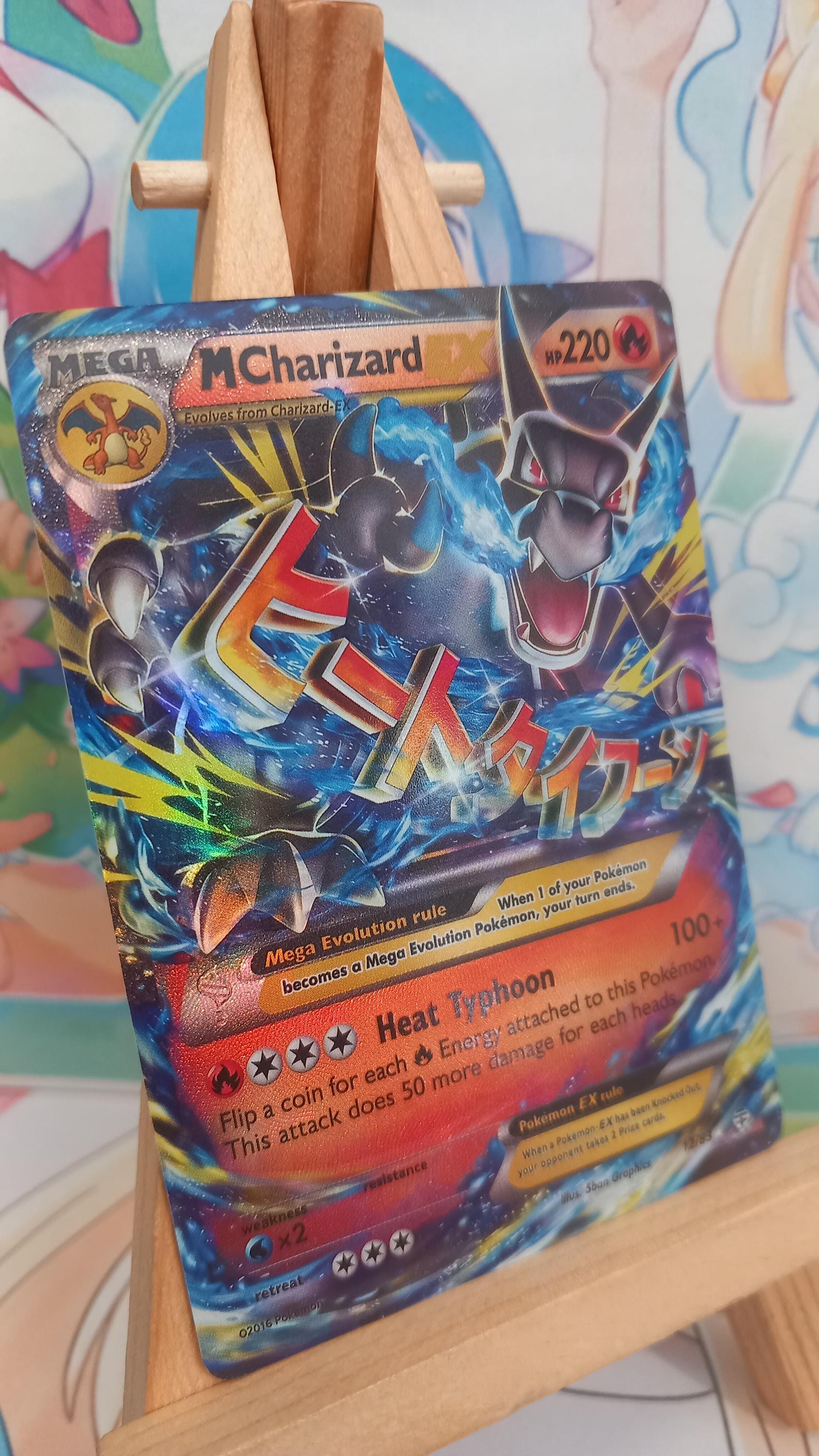 Mega Charizard X Card Ex 12/83 Holographic Texture English Version