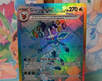 Glaceon Vstar Galarian Gallery Gold Metal Pokemon Card - Etsy