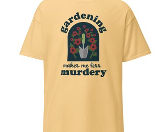 Le jardinage me rend moins meurtrier | Chemise de jardin vintage rétro drôle pour jardinier