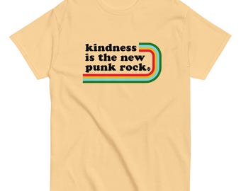 La gentillesse est le nouveau punk rock | T-shirt unisexe rétro années 70 à graphisme positif
