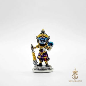 Kuwen Noi Thao Wessuwan - Limited Edition Thai Amulet from Wat Phanom Rok | Pure Silver Body with Enamel | Protection, Luck, Wealth