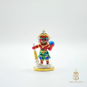 Kuwen Noi Thao Wessuwan - Limited Edition Thai Amulet From Wat Phanom Rok | Pure Silver Body with Gold Base | Protection, Luck, Wealth