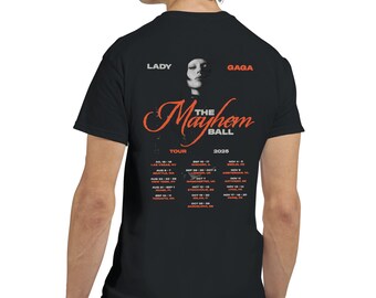 メイヘム ツアー T シャツ、両面デザイン T シャツ、レディー ガガ