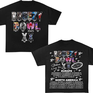 Chris Brown Breezy Bowl XX Tour 2 Sided Tee,, Chris Brown Album Shirt, Chris Brown Fan Gift, Chris Brown Merch Shirt, Cb Tour 2025 Shirt