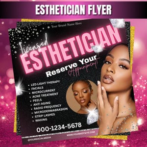 Esthetician Flyer, DIY Flyer Template, Skin Care Services, Beauty Facial Treatment, Premade Wellness HydraFacial Flyer, Canva Editable