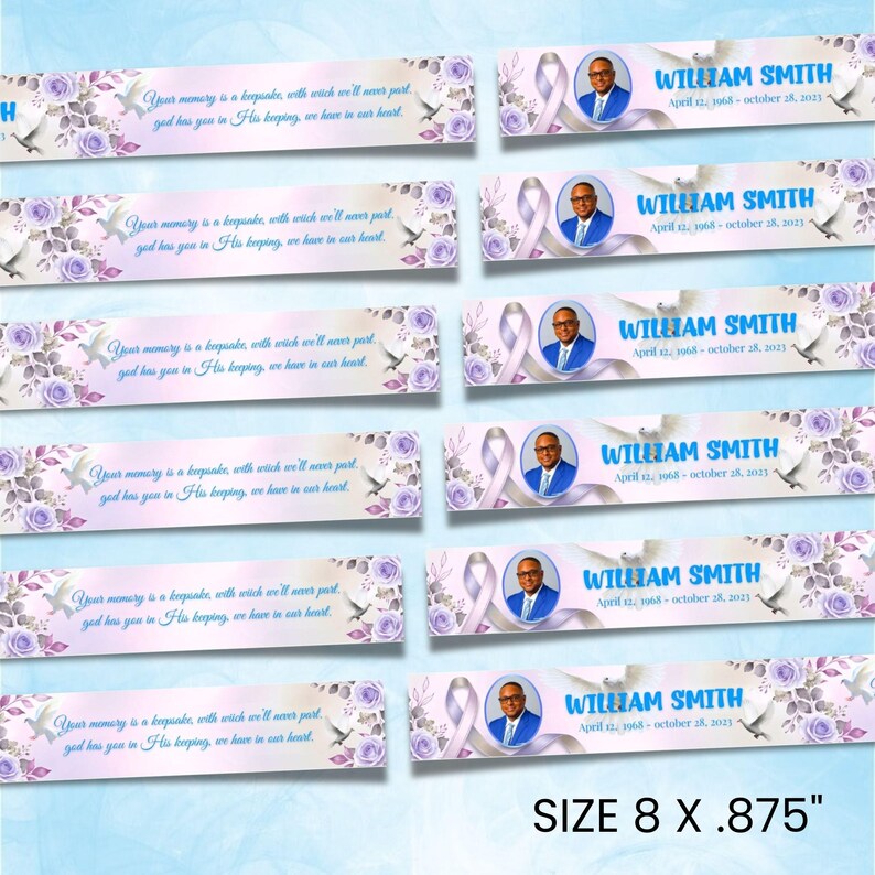 Memorial Ribbon Template, Funeral Announcement, Editable Canva Design ...