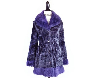 90's Purple Faux Fur Festival Princess Coat // M