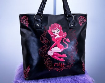 Y2K Devilish Pin Up Tote Bag Purse