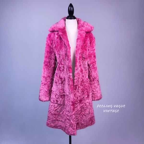 90's Bubble Gum Pink Fuzzy Faux Fur Jacket with Leopard Print Lining