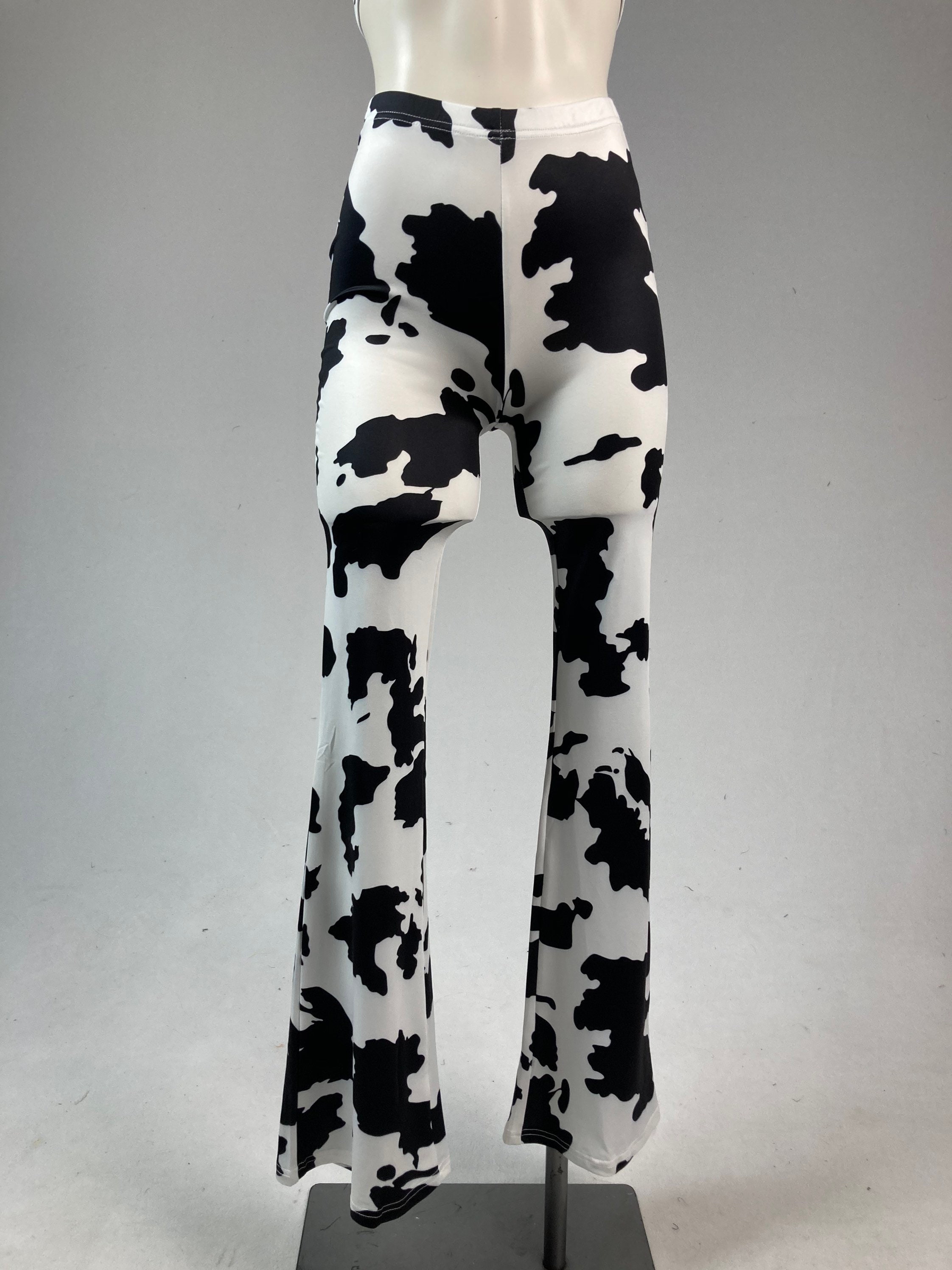 Cow print hotsell flared trousers