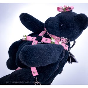 90-tals vintage anpassad ängelbaby goth krydda rosa selebjörnryggsäck med gratis Claires lobotomi bild 5