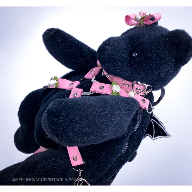 90-tals vintage anpassad ängelbaby goth krydda rosa selebjörnryggsäck med gratis Claires lobotomi bild 5