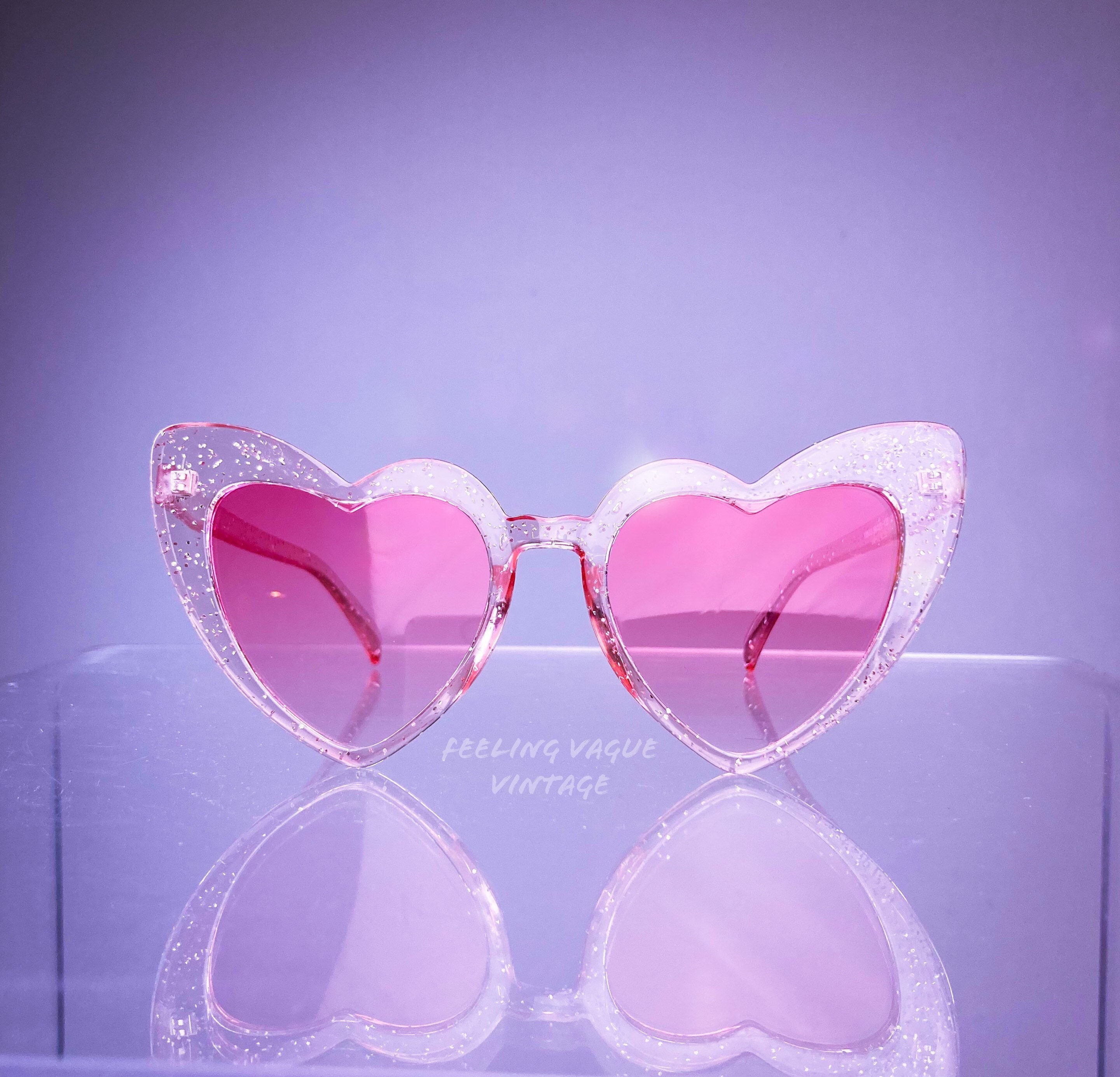 Initial Transparent Retro Heart Sunglasses Heart Sunnies 