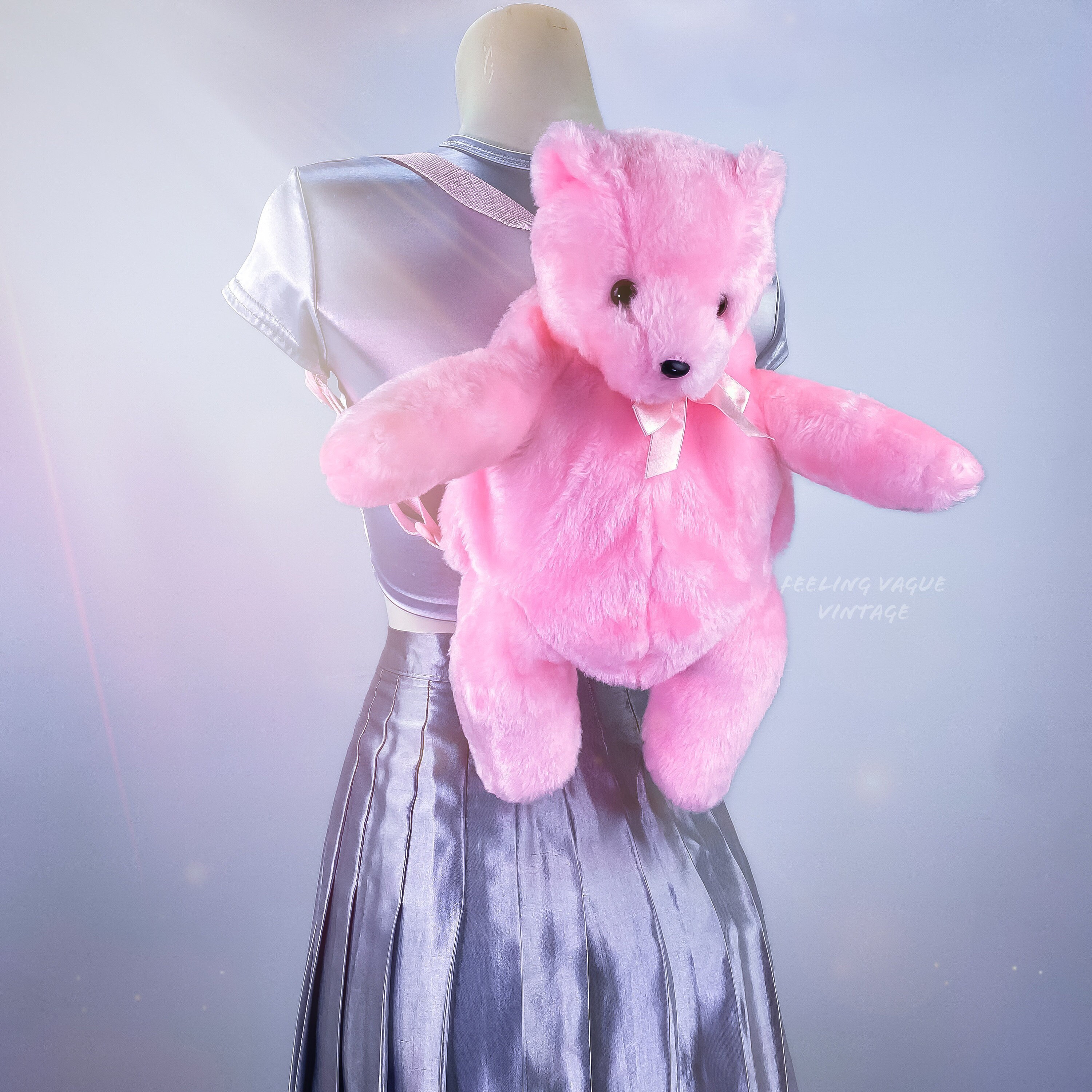Pink teddy bear backpack hot sale