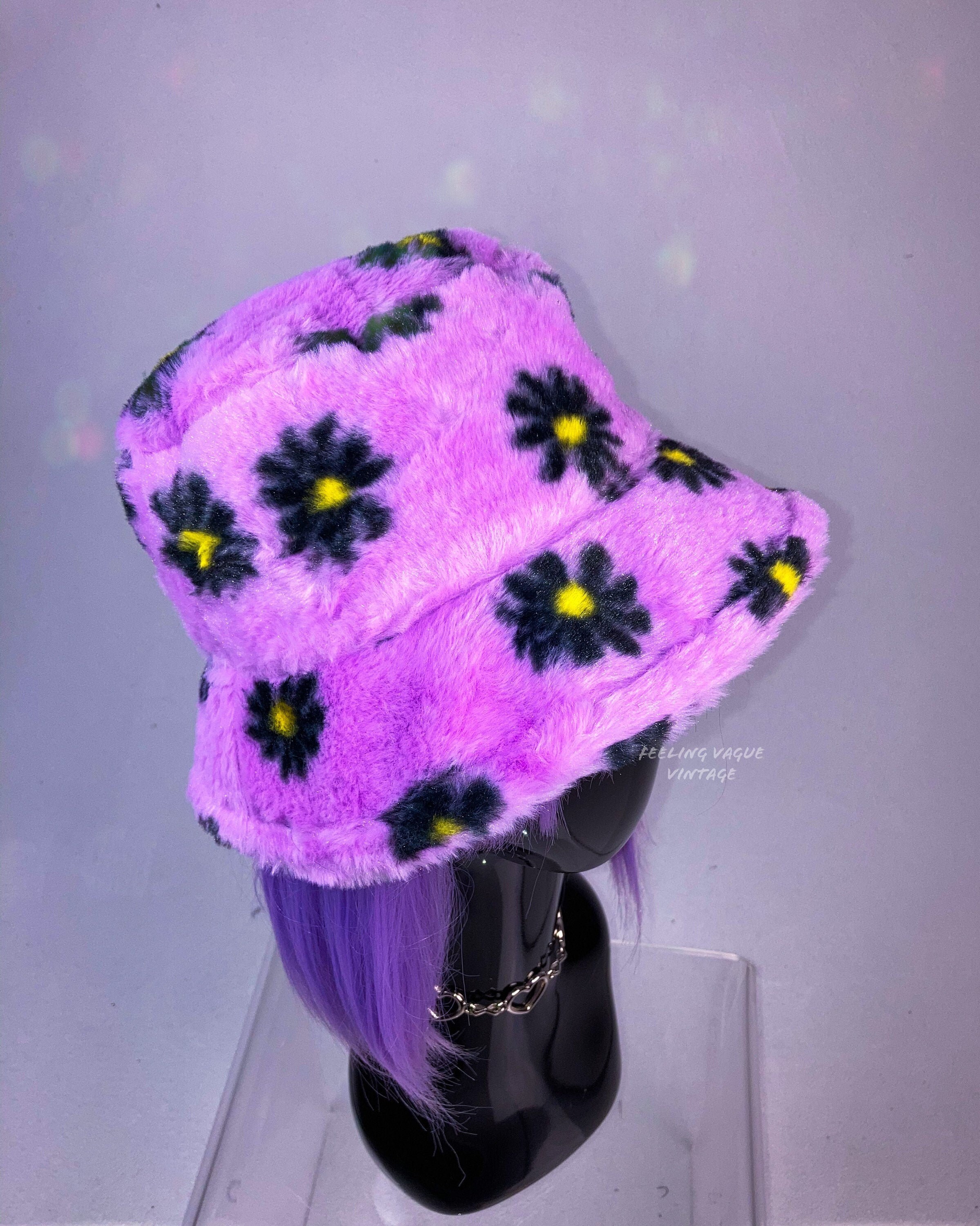 90s Y2K Fuzzy Lavender Pastel Daisy 