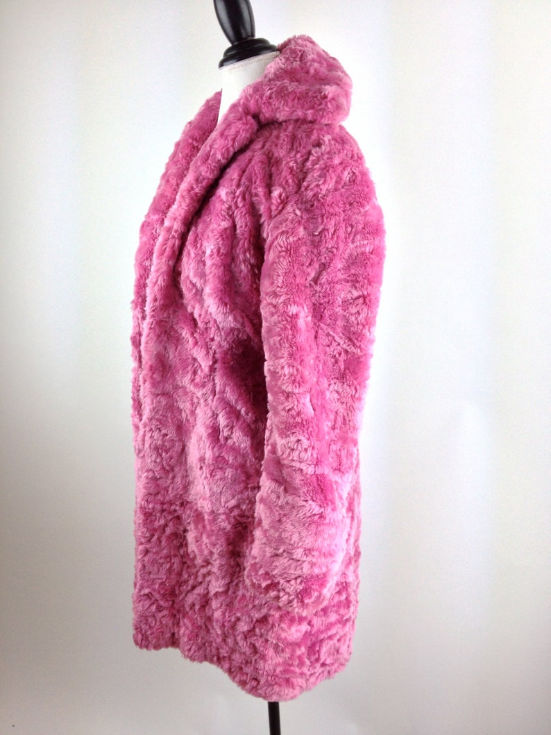 90/'s Bubble Gum Pink Fuzzy Faux Fur Jacket M