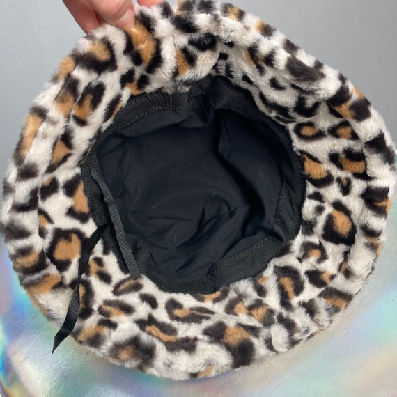 90s Y2K Fuzzy Faux Fur Bucket Hat in 