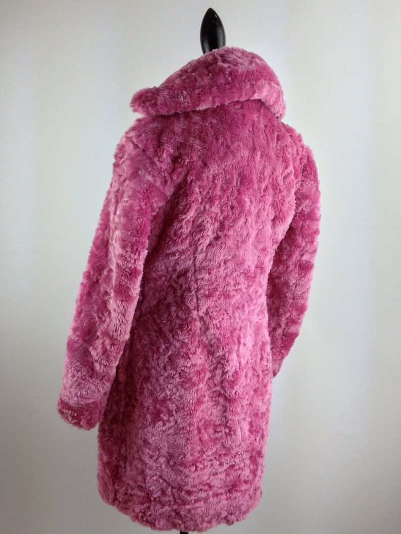 90/'s Bubble Gum Pink Fuzzy Faux Fur Jacket M