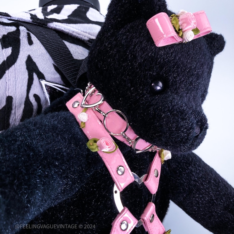 90-tals vintage anpassad ängelbaby goth krydda rosa selebjörnryggsäck med gratis Claires lobotomi bild 2