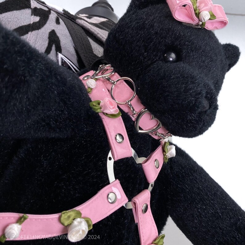 90-tals vintage anpassad ängelbaby goth krydda rosa selebjörnryggsäck med gratis Claires lobotomi bild 4