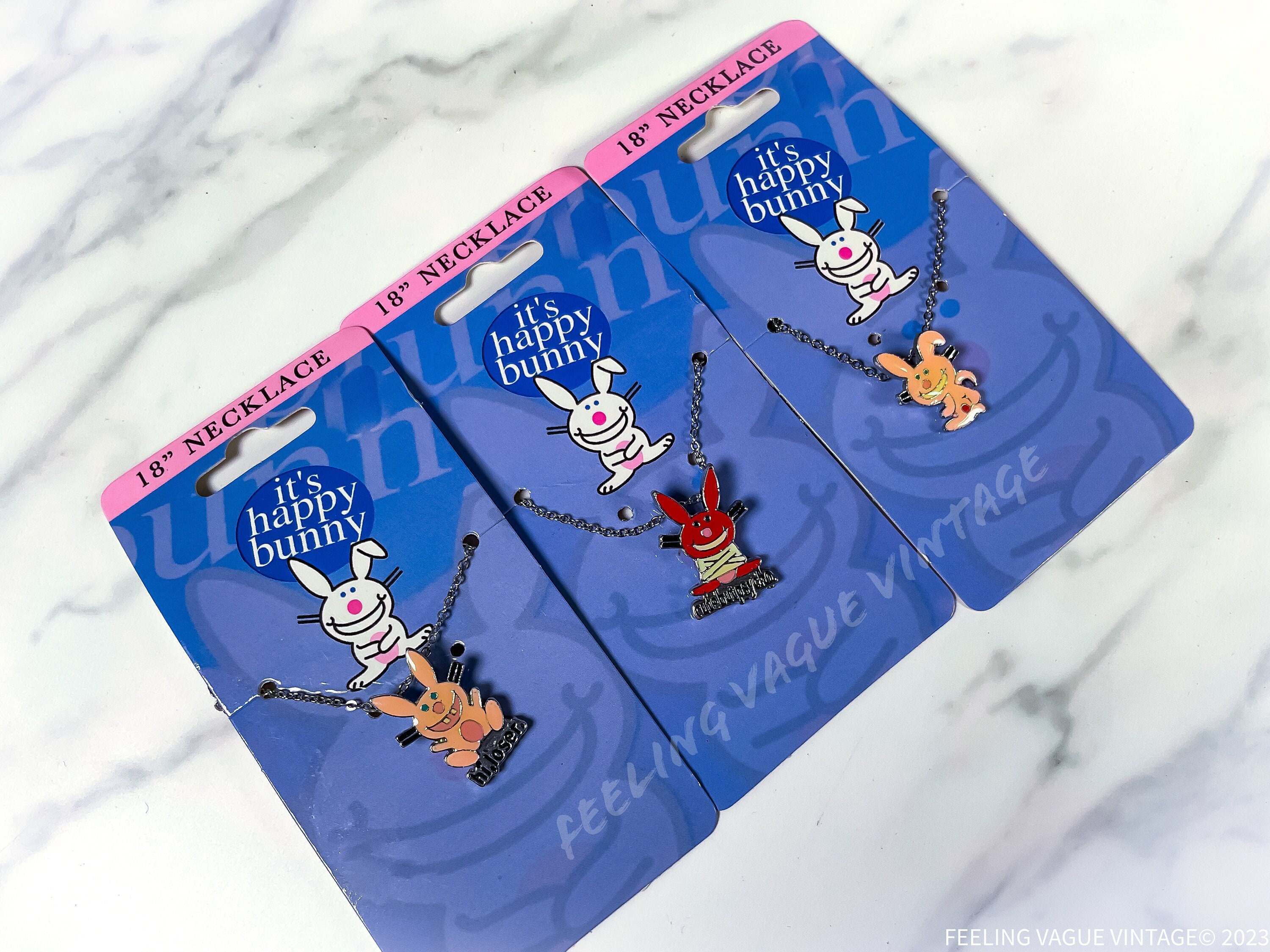 It's Happy Bunny Y2K Pendant Necklaces - NOS - Cute but Psycho
