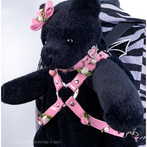 90-tals vintage anpassad ängelbaby goth krydda rosa selebjörnryggsäck med gratis Claires lobotomi bild 3