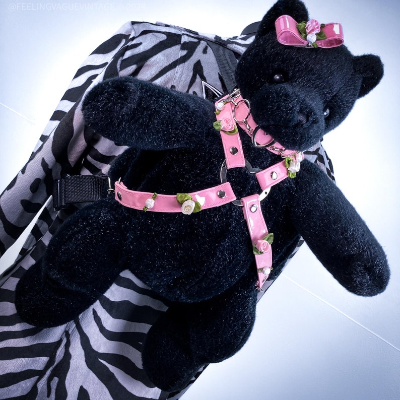 90-tals vintage anpassad ängelbaby goth krydda rosa selebjörnryggsäck med gratis Claires lobotomi bild 1