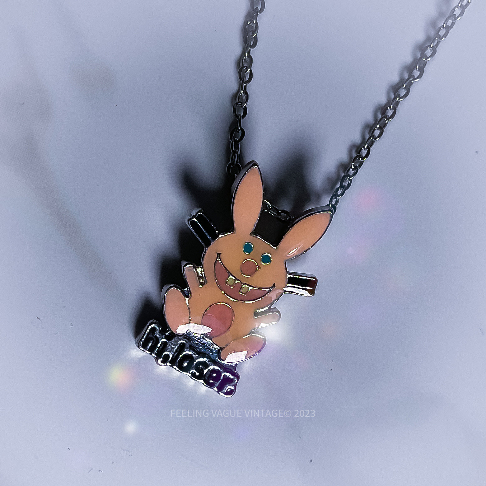 It's Happy Bunny Y2K Pendant Necklaces - NIP / Carded - Cute but