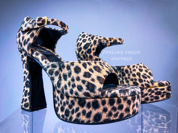 fuzzy cheetah heels