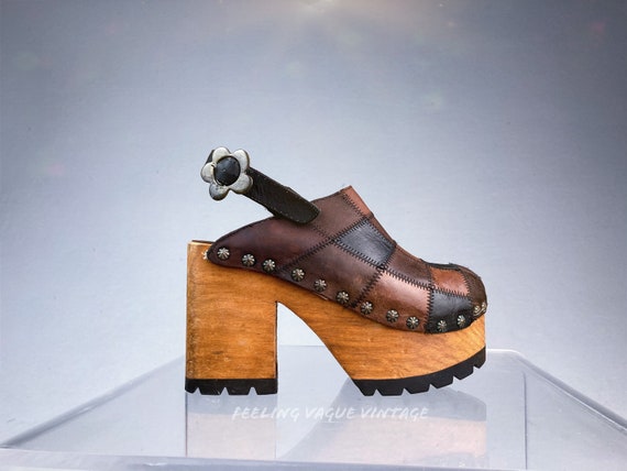 Vintage 90’s Buffalo Patchwork Leather and Wood Pl