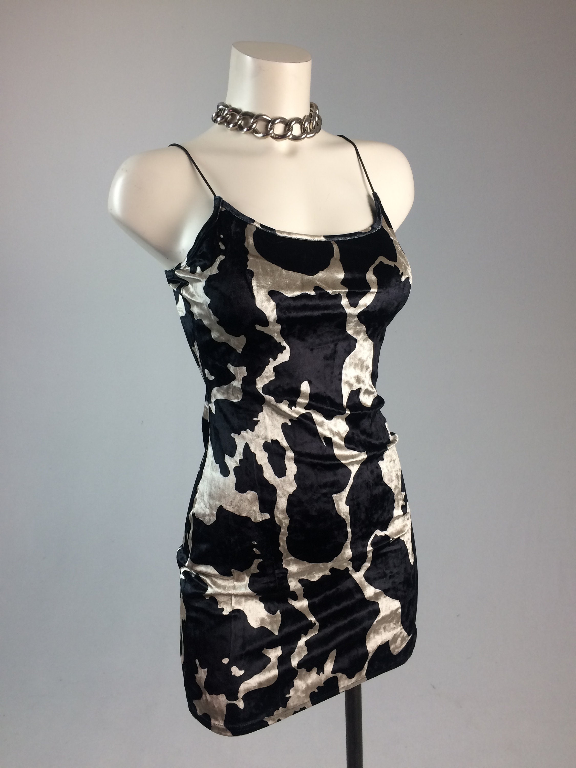 Good Moo'd Cow Print Velvet Mini Dress ...