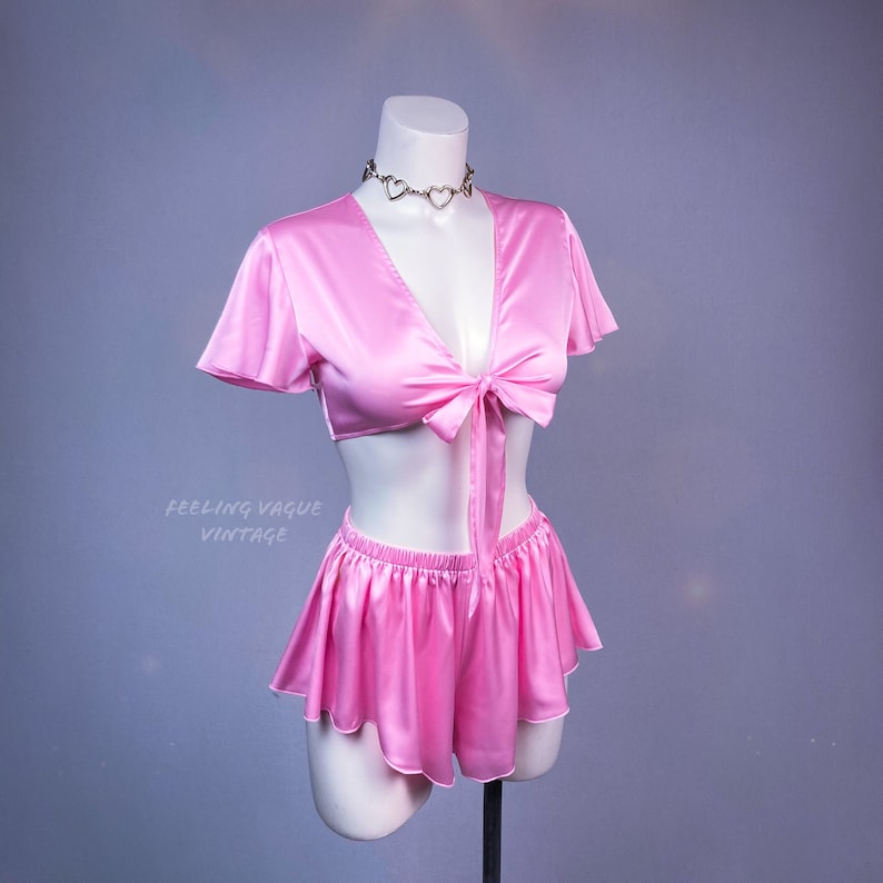 Y2k Pink satin top